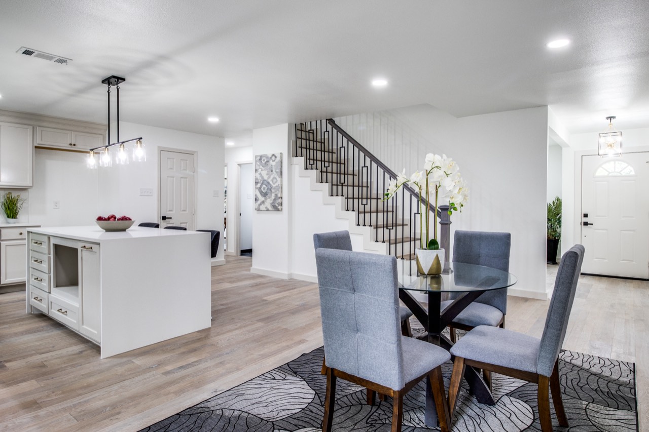 Open-concept kitchen and dining in a Richardson, Dallas home