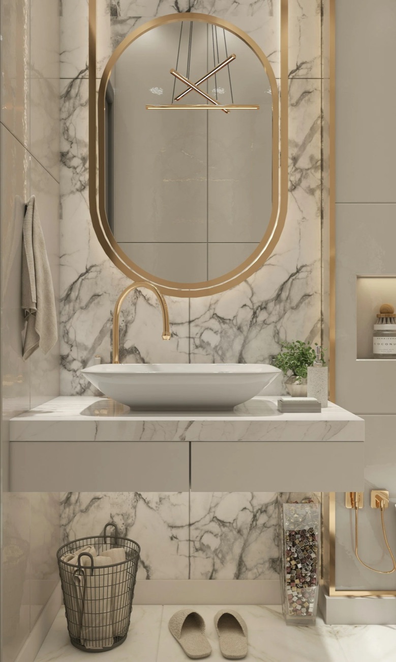 Luxury marble bathroom designed by GMG Homes